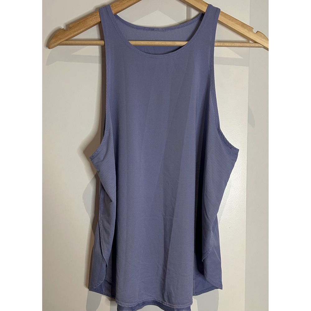 Fabletics Womens Cashel Cropped Tank Top Periwinkle Blue Mesh Activewear